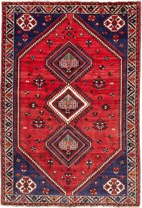 Tappeto Shiraz Persia Astratto Rosso Blu 160x233 Cm