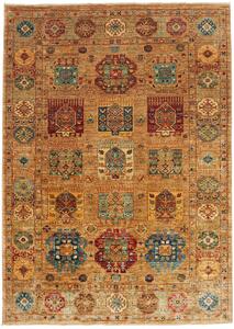 Tappeto Tribal Pakistan Astratto Marrone Ocra Policromo 168x233 Cm