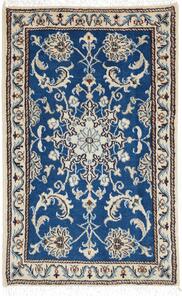 Tappeto Nain Kashmar Persia Medaglione Blu Crema 60x90 Cm