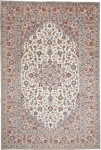 Tappeto Kashan Persia Medaglione Crema Blu 243x363 Cm