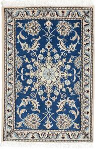 Tappeto Nain Kashmar Persia Medaglione Blu Crema 60x90 Cm