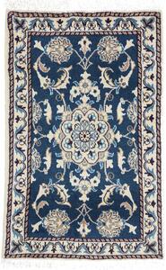 Tappeto Nain Kashmar Persia Medaglione Blu Navy Avorio 60x90 Cm