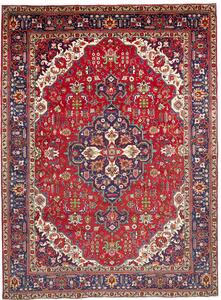 Tappeto Tabriz Persia Medaglione Rosso Blu 250x340 Cm