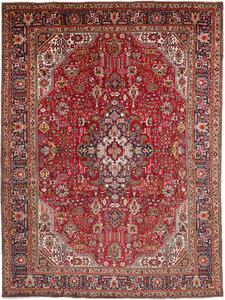 Tappeto Tabriz Persia Medaglione Rosso Blu 255x345 Cm
