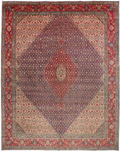 Tappeto Tabriz Persia Floreale Rosso Blu 303x383 Cm