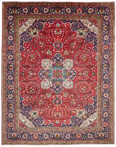 Tappeto Tabriz Persia Medaglione Rosso Blu 260x336 Cm