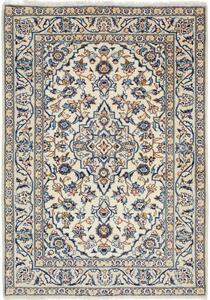 Tappeto Kashan Fine Persia Medaglione Avorio Blu 100x144 Cm