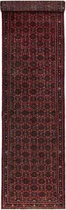 Tappeto Hamadan Persia Geometrico Rosso Scuro Blu 120x510 Cm
