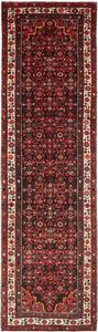 Tappeto Hamadan Persia Geometrico Rosso Marrone 108x387 Cm