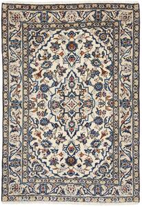 Tappeto Kashan Fine Persia Medaglione Crema Blu 100x144 Cm