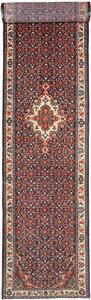Tappeto Hamadan Persia Geometrico Blu Rosso 118x520 Cm