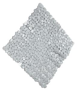 Tappeto antiscivolo quadrato Stones in pvc grigio 53 x 53 cm