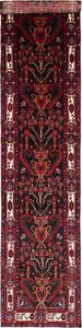 Tappeto Hamadan Persia Astratto Blu Notte Rosso 102x477 Cm