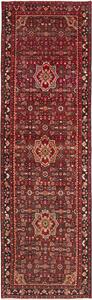Tappeto Hamadan Persia Astratto Rosso Bordeaux Nero 116x392 Cm