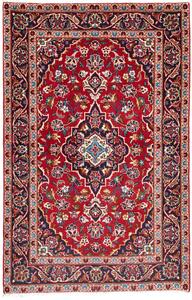 Tappeto Kashan Fine Persia Medaglione Rosso Blu 98x148 Cm