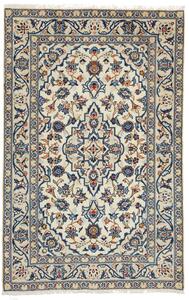 Tappeto Kashan Fine Persia Medaglione Crema Blu 98x150 Cm