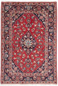 Tappeto Kashan Fine Persia Medaglione Rosso Blu 96x144 Cm