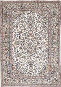 Tappeto Kashan Persia Medaglione Avorio Blu 195x287 Cm