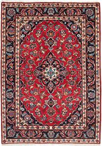 Tappeto Kashan Fine Persia Medaglione Rosso Blu Scuro 100x145 Cm