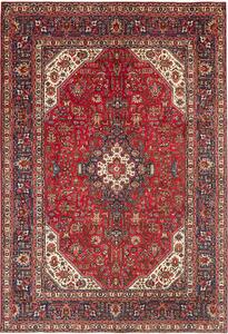 Tappeto Tabriz Persia Medaglione Rosso Blu 200x290 Cm