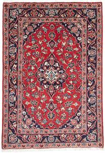 Tappeto Kashan Fine Persia Medaglione Rosso Blu 98x140 Cm