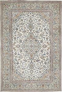 Tappeto Kashan Persia Medaglione Avorio Blu 192x285 Cm