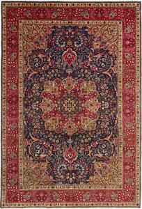 Tappeto Tabriz Persia Medaglione Blu Rosso 205x300 Cm