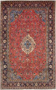 Tappeto Sarough Persia Medaglione Rosso Mattone Blu 198x315 Cm