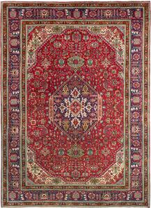 Tappeto Tabriz Persia Geometrico Rosso Blu 208x290 Cm