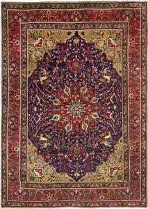 Tappeto Tabriz Persia Medaglione Blu Rosso 200x283 Cm