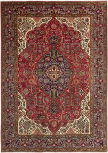 Tappeto Tabriz Persia Medaglione Rosso Blu 204x290 Cm