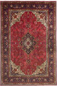 Tappeto Tabriz Persia Medaglione Rosso Blu 202x303 Cm
