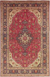 Tappeto Tabriz Persia Medaglione Rosso Blu 200x305 Cm