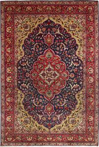 Tappeto Tabriz Persia Medaglione Blu Rosso 200x293 Cm