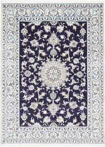 Tappeto Nain Kashmar Persia Medaglione Blu Notte Crema 150x200 Cm