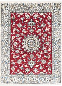 Tappeto Nain Kashmar Persia Medaglione Rosso Crema 148x195 Cm