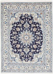 Tappeto Nain Kashmar Persia Medaglione Blu Scuro Avorio 147x200 Cm