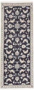 Tappeto Nain Kashmar Persia Floreale Antracite Avorio 77x210 Cm