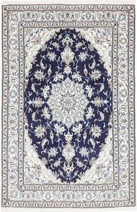 Tappeto Nain Kashmar Persia Medaglione Blu Bianco 162x248 Cm