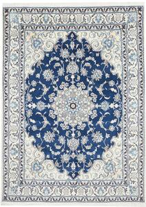 Tappeto Nain Kashmar Persia Medaglione Blu Crema 170x240 Cm