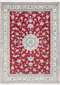 Tappeto Nain Kashmar Persia Medaglione Rosso Crema 163x232 Cm