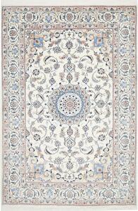 Tappeto Nain Kashmar Persia Medaglione Avorio Blu 200x300 Cm