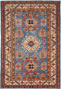 Tappeto Kazak Fine Pakistan Geometrico Blu Rosso 168x239 Cm