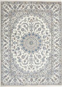Tappeto Nain Kashmar Persia Medaglione Avorio Azzurro 249x343 Cm
