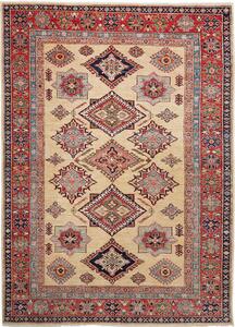 Tappeto Kazak Fine Pakistan Astratto Crema Rosso 168x233 Cm