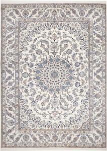 Tappeto Nain Kashmar Persia Medaglione Crema Blu 246x349 Cm