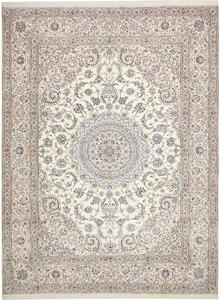 Tappeto Nain 9la Persia Medaglione Crema Azzurro 303x423 Cm