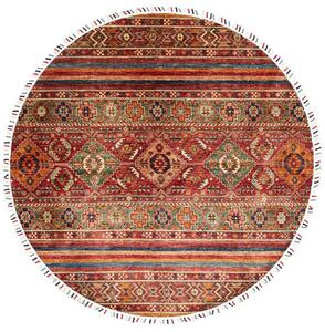 Tappeto Samarkand Pakistan Geometrico Rosso Verde 143x143 Cm