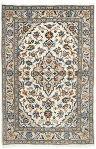 Tappeto Kashan Fine Persia Medaglione Avorio Blu 97x145 Cm