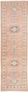 Tappeto Kazak Afghanistan Astratto Salmone Blu 86x301 Cm